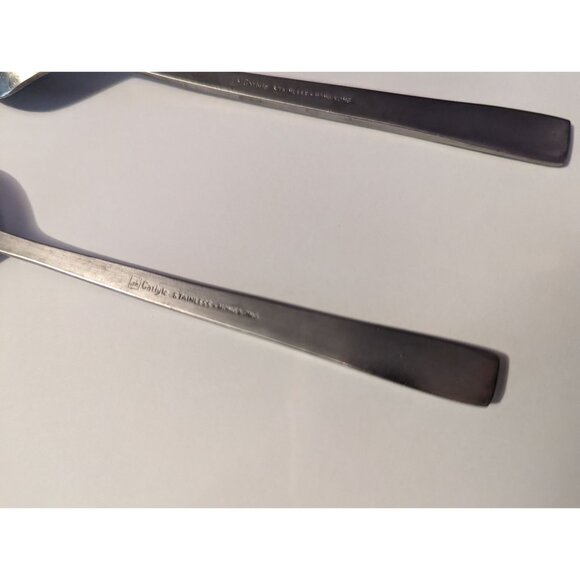 VTG CARLYLE Hong Kong stainless cameo pattern lot 2 teaspoons replacement - Picture 9 of 11